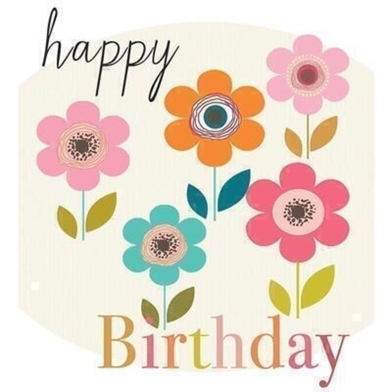 Happy Birthday Flowers card by Liz and Pip. Beautifully designed card depicting a floral design and hot foil stamped with the words ''Happy Birthday''. Blank inside for your own message. 120x150mm